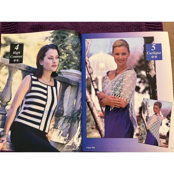 Crocheted fantasy pattern book 1998 sweater bag afgan - Picture 6 of 15